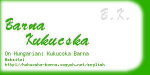 barna kukucska business card